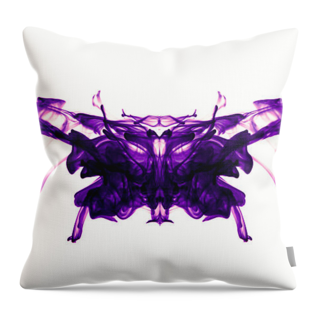  Ink Throw Pillow featuring the photograph Violet abstract butterfly by Sumit Mehndiratta