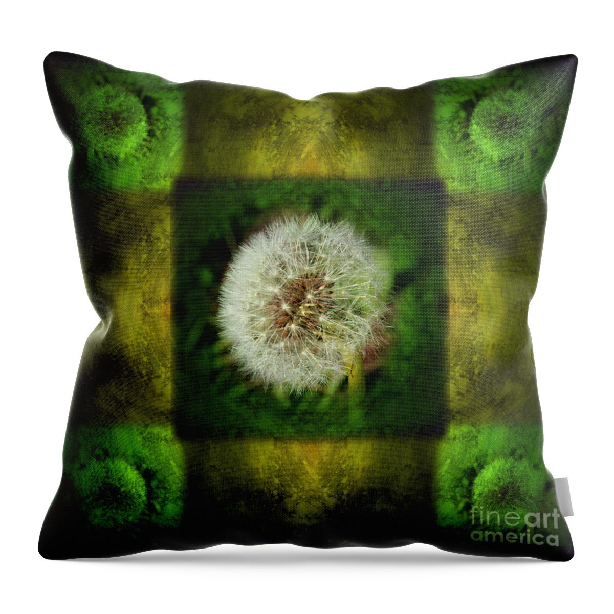 Green Throw Pillow featuring the photograph Waiting for a Wish by Laura Iverson