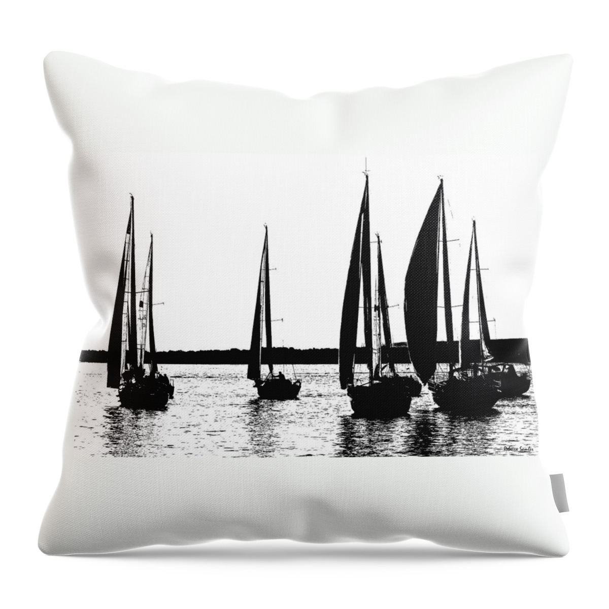 Boats Throw Pillow featuring the photograph Waiting on the Wind by Rebecca Samler
