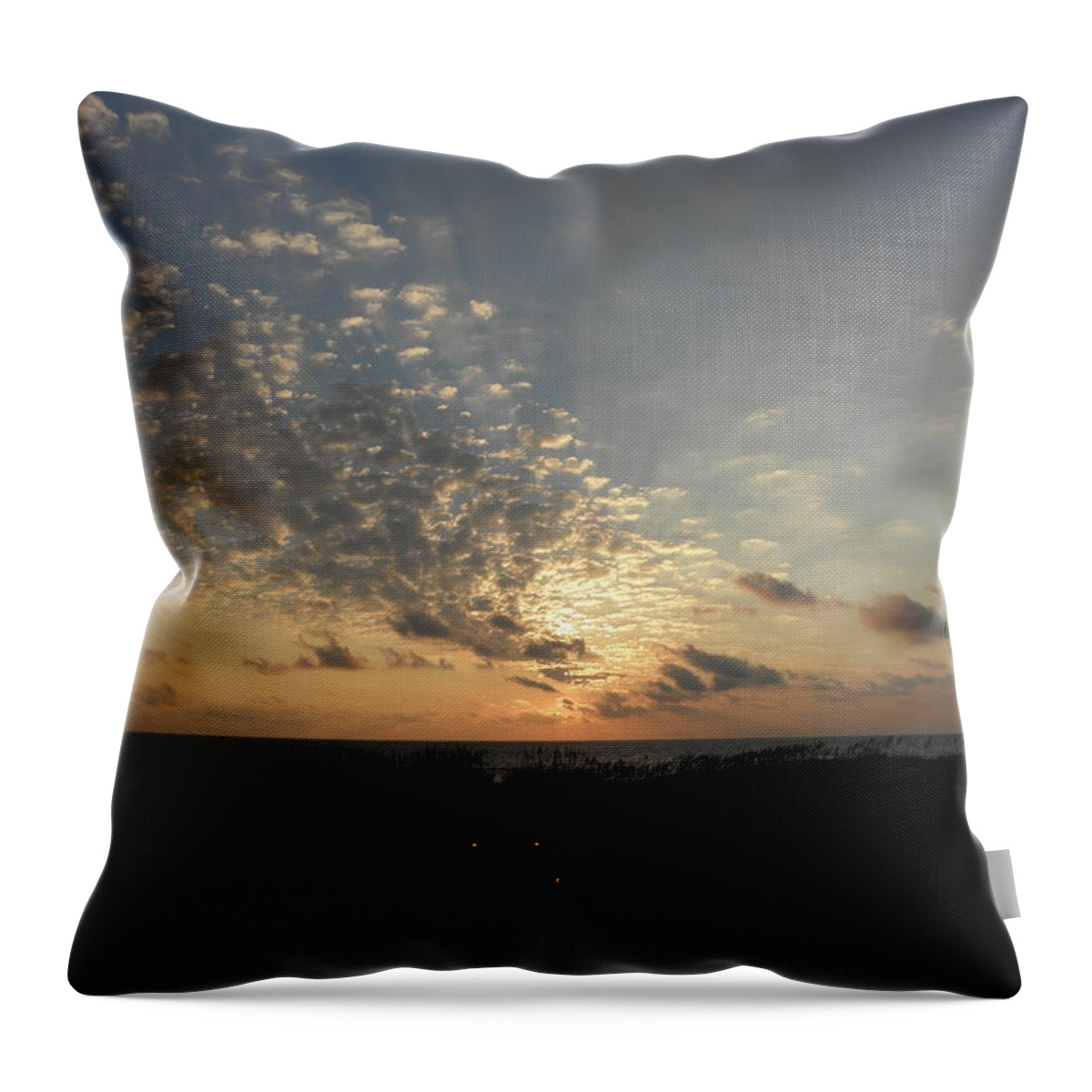 Sunrise Throw Pillow featuring the photograph Walkway To The Rise by Kim Galluzzo