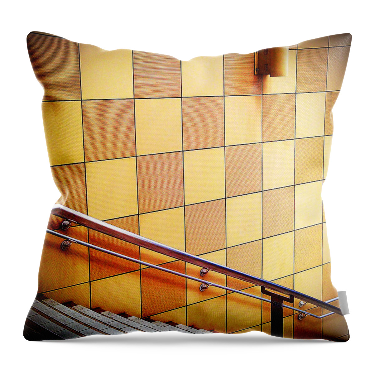 Stairs Throw Pillow featuring the photograph Wall Abstract by Eena Bo