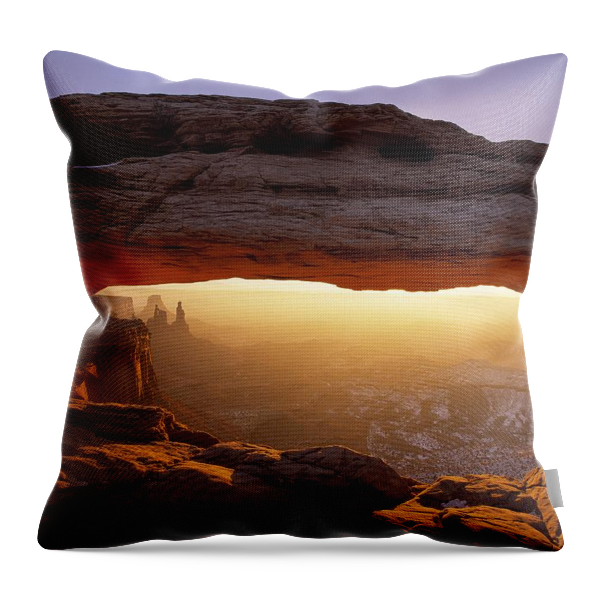 Arch Canyonlands Throw Pillow featuring the photograph Washer Woman Arch Seen Through Mesa by Natural Selection Robert Cable