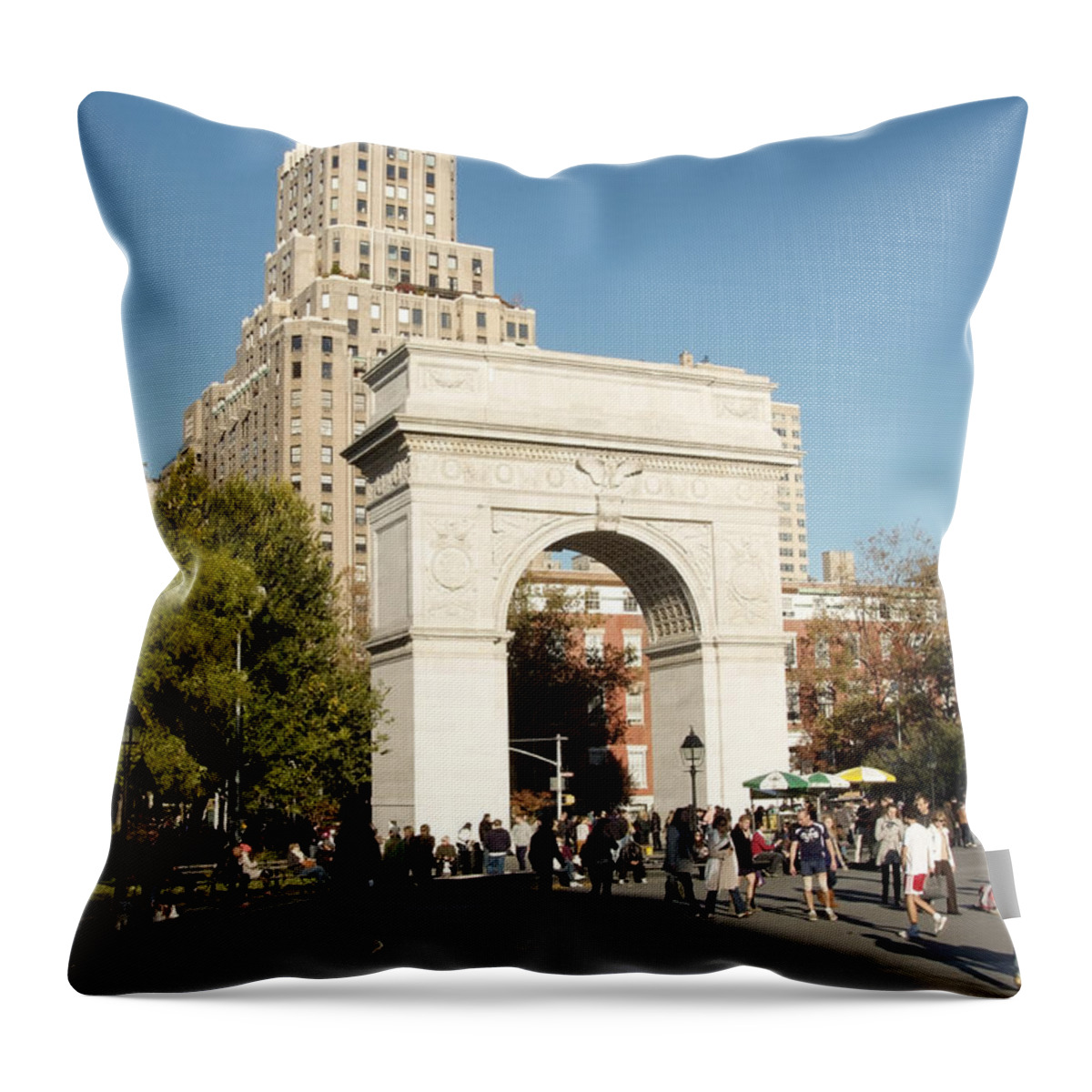 Washington Square Arch Throw Pillow featuring the photograph Washington Square Arch by Michael Dorn