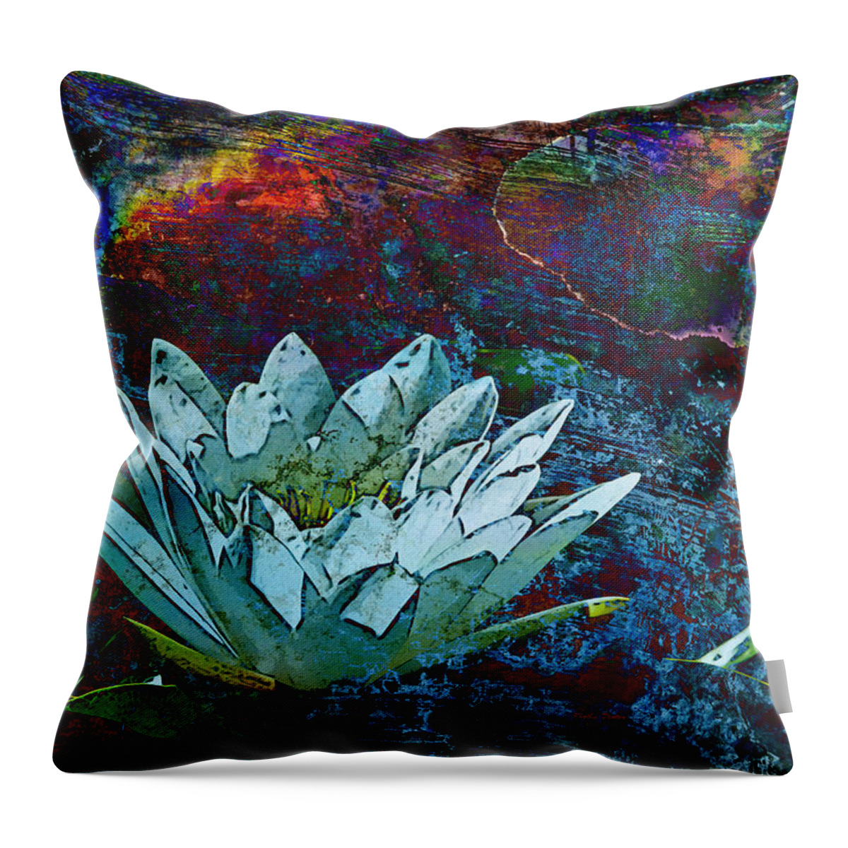 Abstract Throw Pillow featuring the photograph Water Lily Abstract by Phyllis Denton
