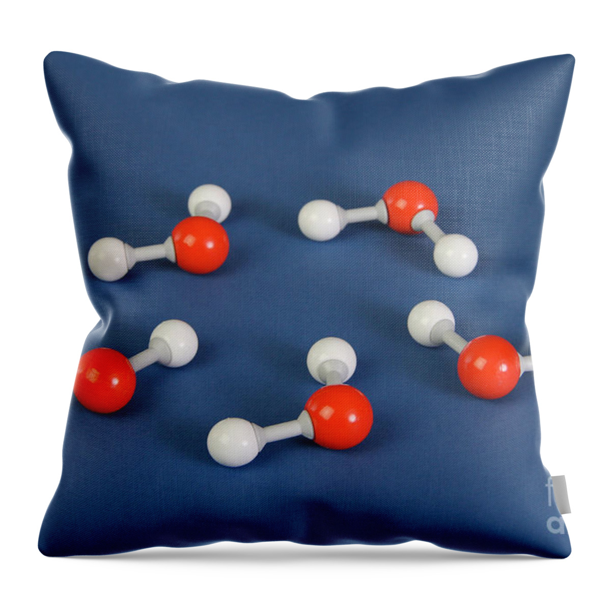 Molecular Model Throw Pillow featuring the photograph Water Molecules by Photo Researchers, Inc.