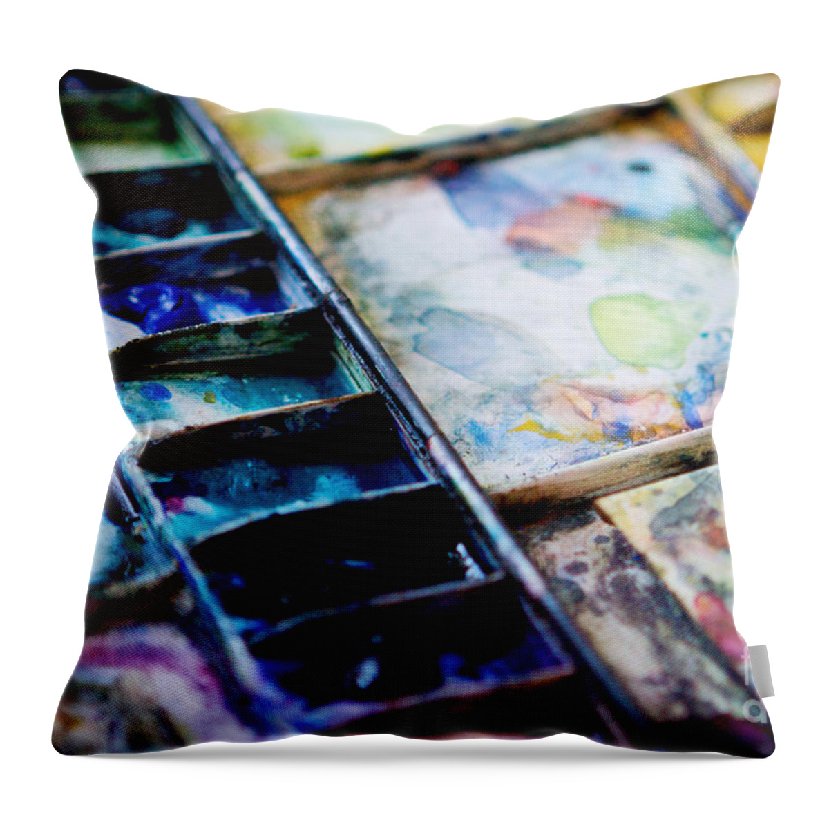Watercolors Throw Pillow featuring the photograph Watercolors by Kim Fearheiley