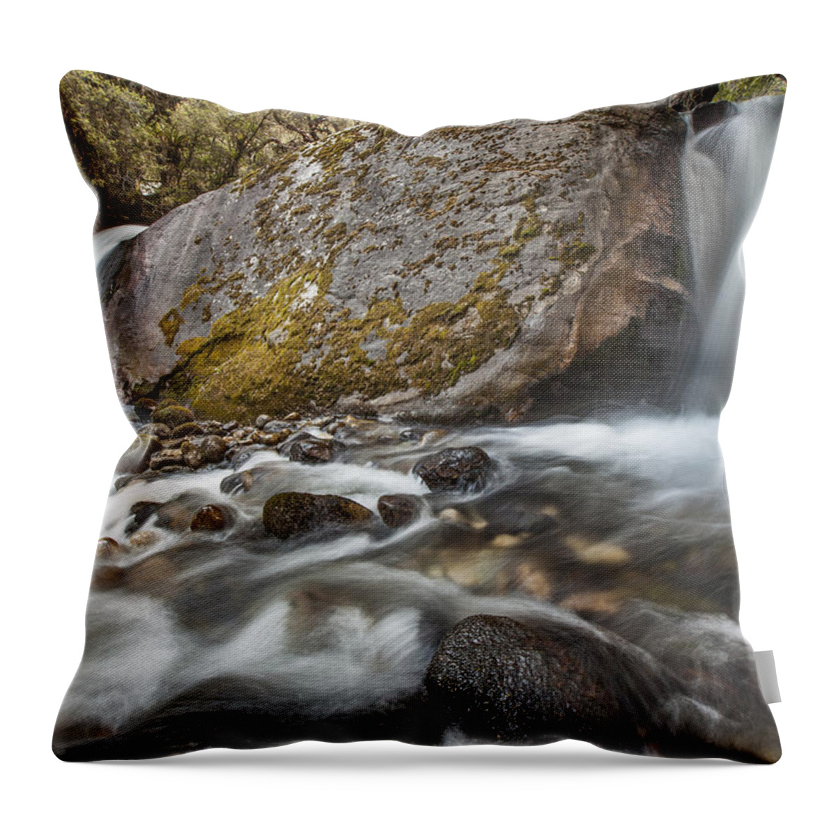 00498193 Throw Pillow featuring the photograph Waterfall On The Yanganuco River by Colin Monteath