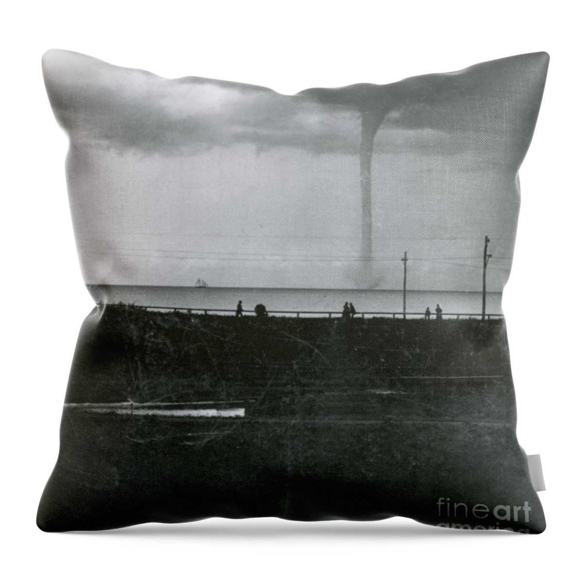 Weather Throw Pillow featuring the photograph Waterspout by Science Source