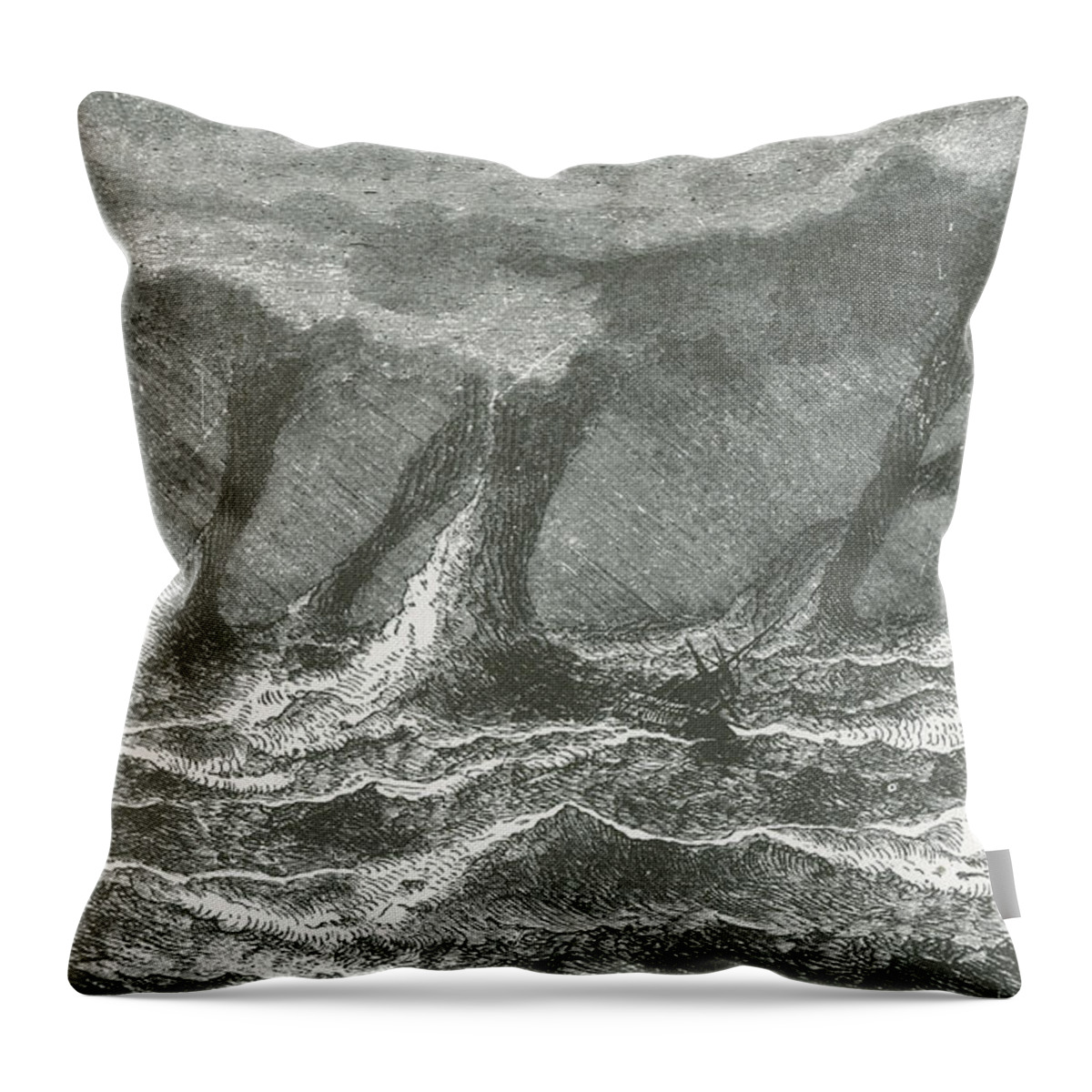 Weather Throw Pillow featuring the photograph Waterspouts by Science Source