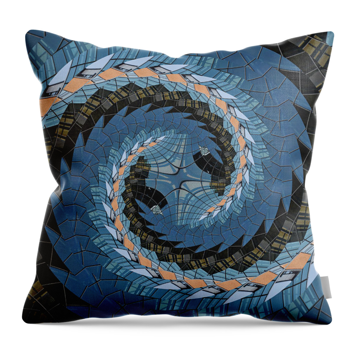 Digital Art Throw Pillow featuring the photograph Wave mosaic. by Clare Bambers