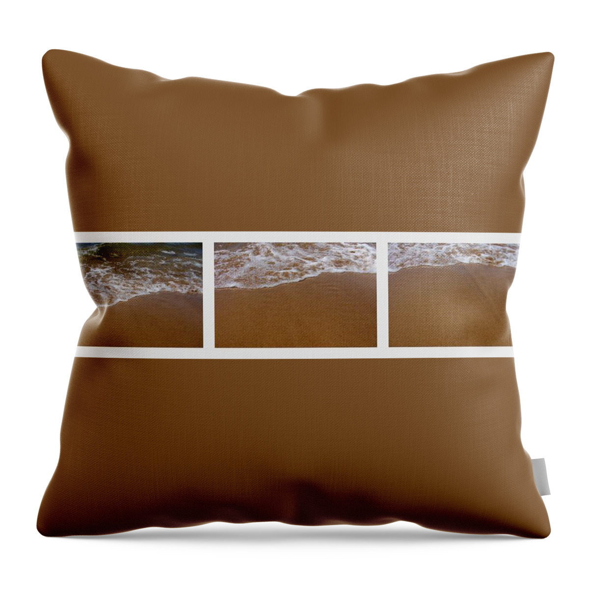 Waves Throw Pillow featuring the photograph Waves Triptych by Michelle Calkins