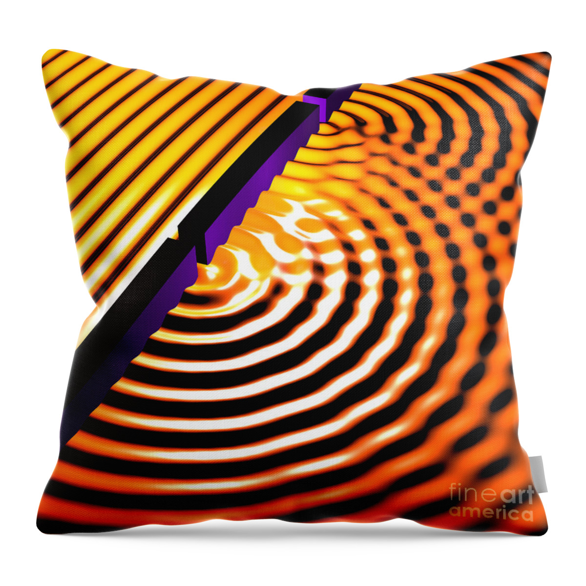 Beams Throw Pillow featuring the digital art Waves Two Slit 2 by Russell Kightley