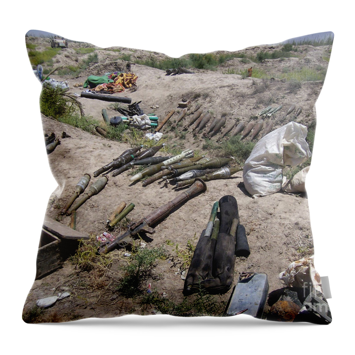 Ammo Throw Pillow featuring the photograph Weapons Caches by Stocktrek Images