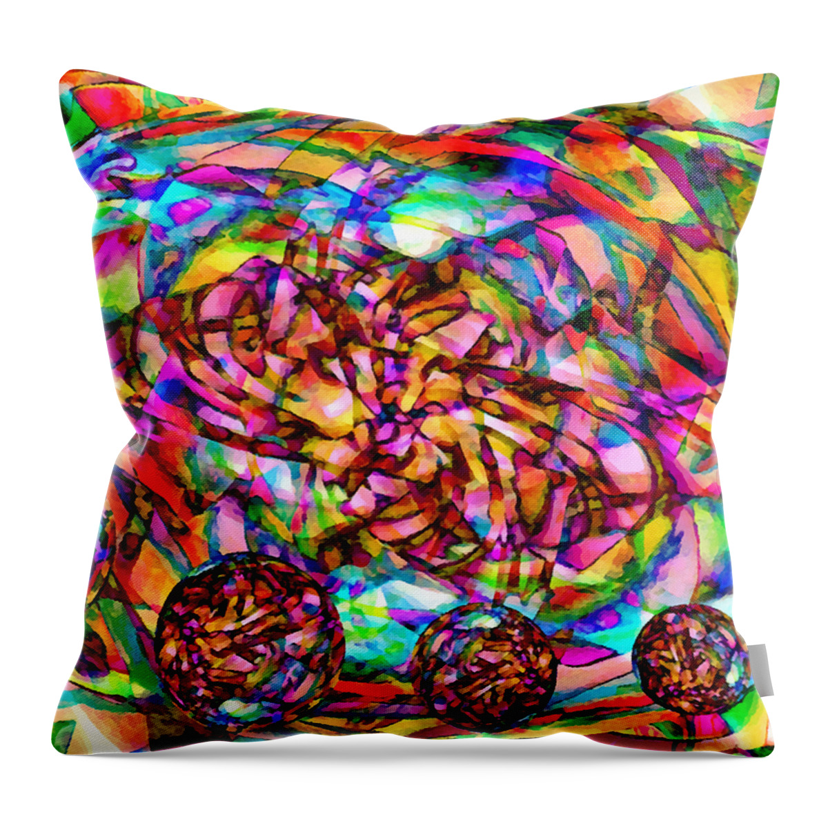 World Throw Pillow featuring the mixed media Welcome To My World by Angelina Tamez