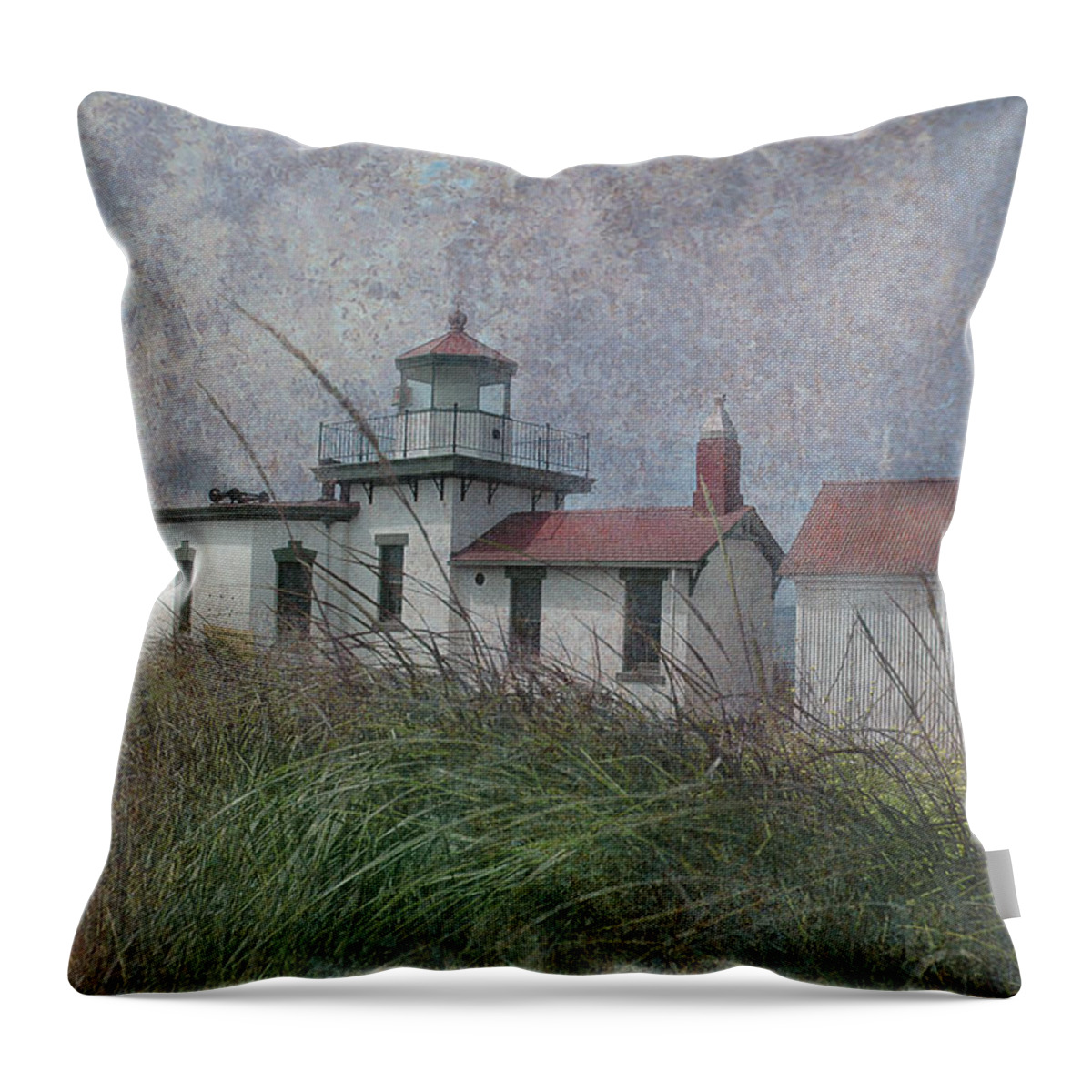 Lighthouse Throw Pillow featuring the photograph West Point Lighthouse - Seattle by Jeff Burgess