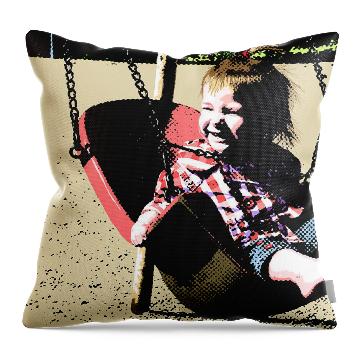 Outdoors Throw Pillow featuring the digital art What Fun by Adam Vance