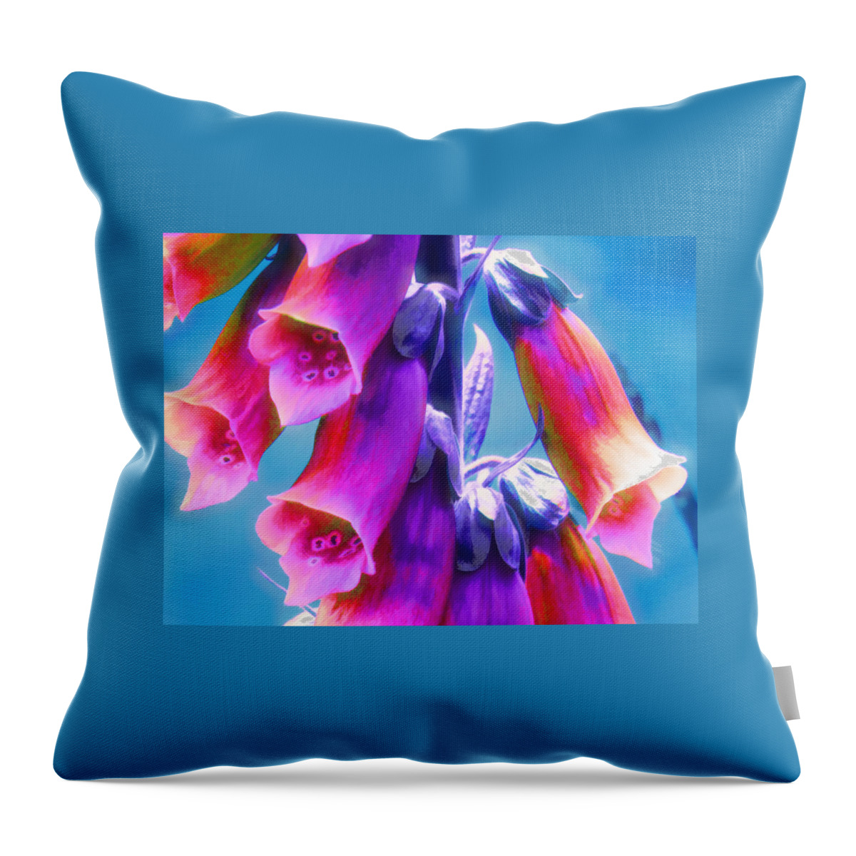 Foxglove Throw Pillow featuring the photograph Where Faeries Live - Illustration by Rory Siegel