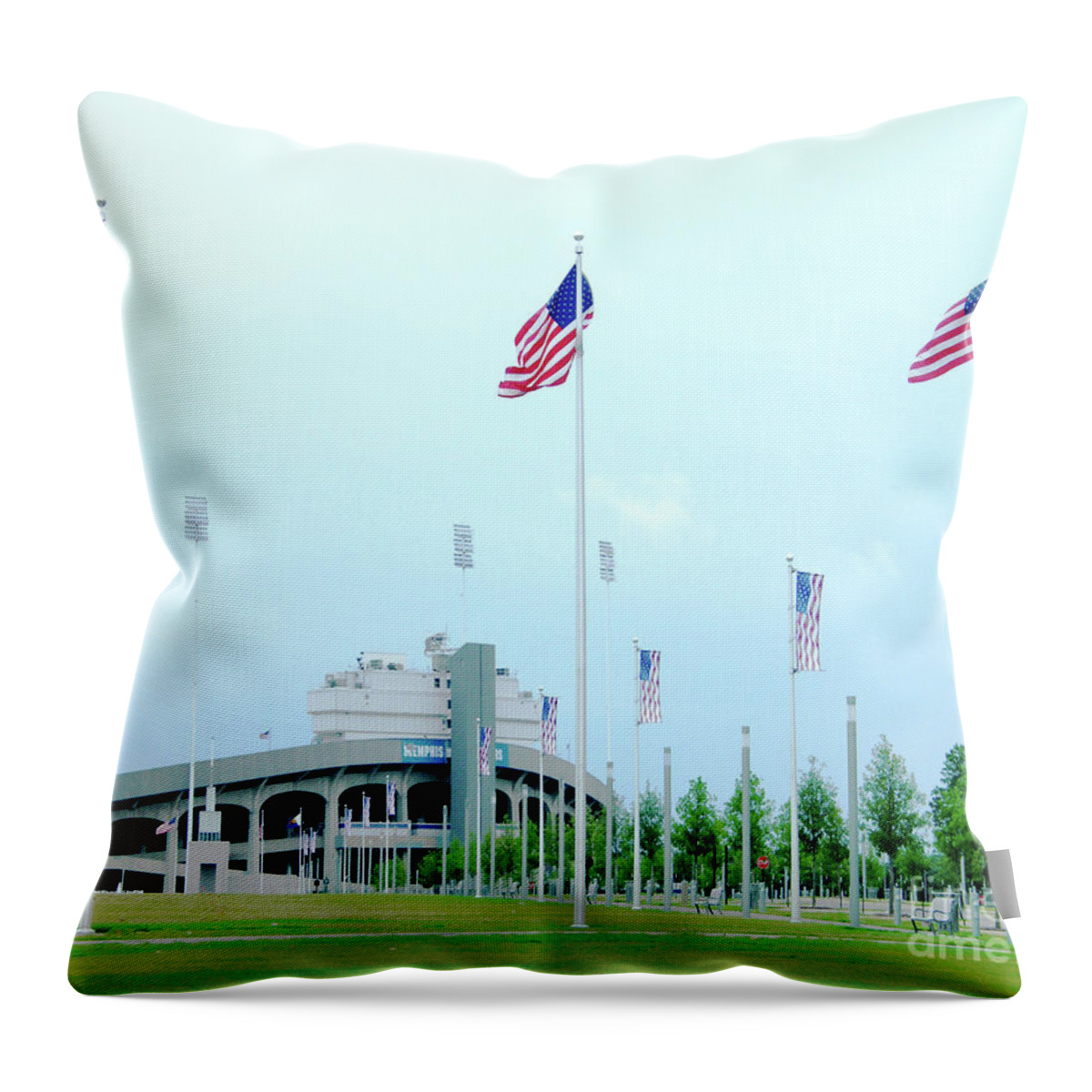 University Of Memphis Throw Pillow featuring the digital art Where Tigers Roam by Lizi Beard-Ward