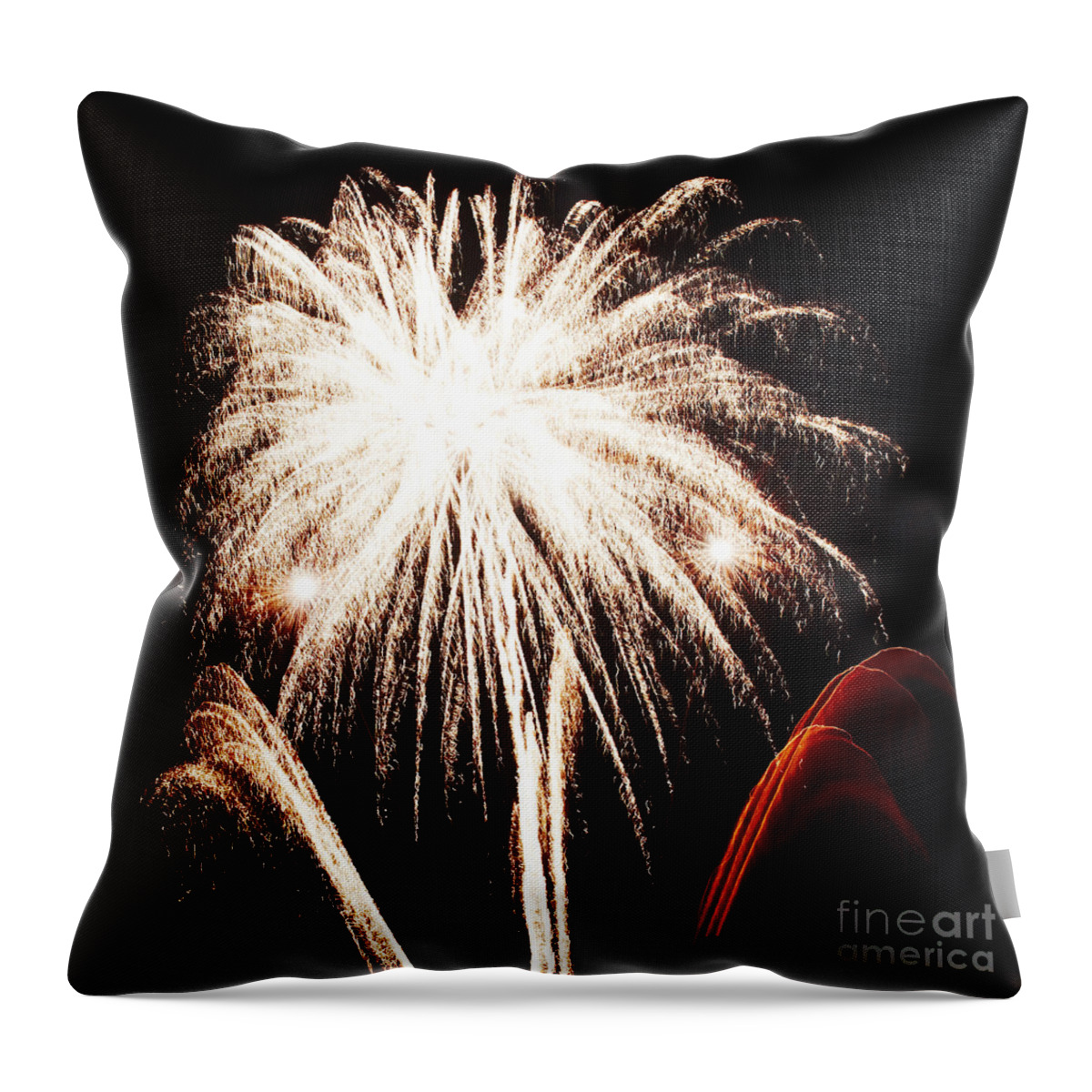 Fireworks Throw Pillow featuring the photograph White flower by Agusti Pardo Rossello