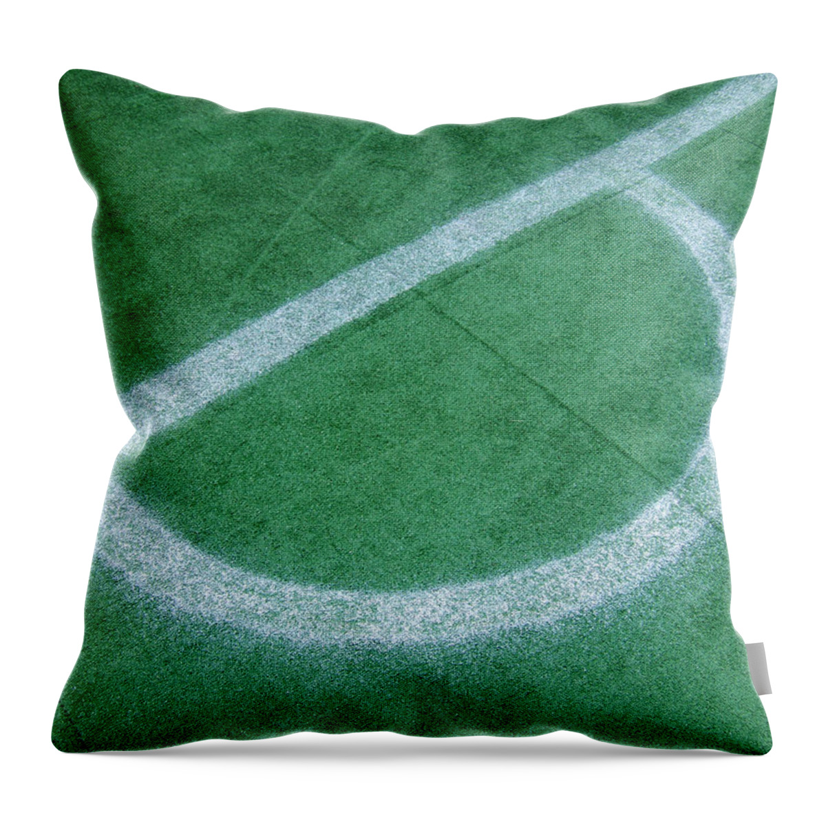 Soccer Field Throw Pillow featuring the photograph White markings on soccer field by Matthias Hauser