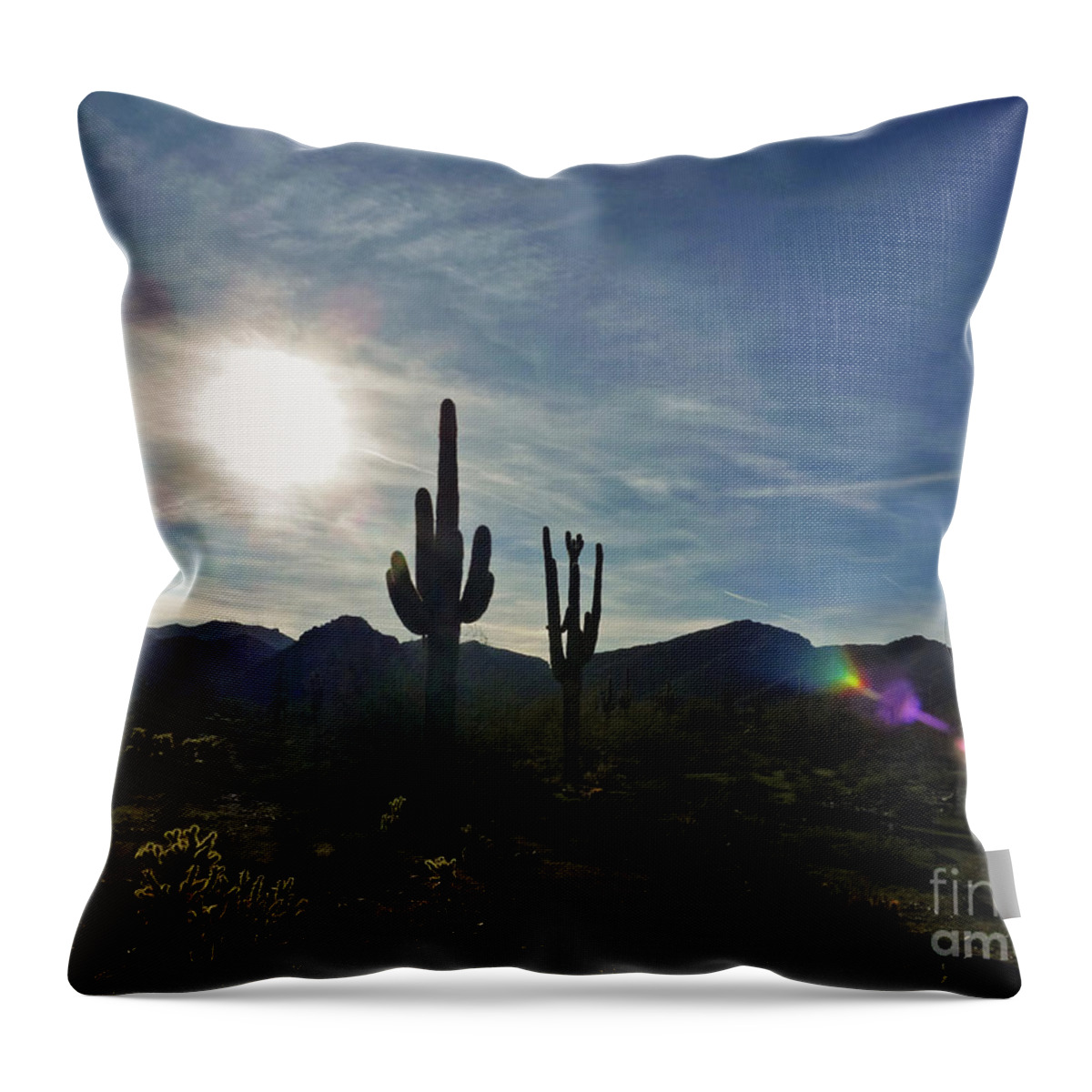 White Tank Sunset Throw Pillow featuring the photograph White Tank Sunset 2 by Two Hivelys