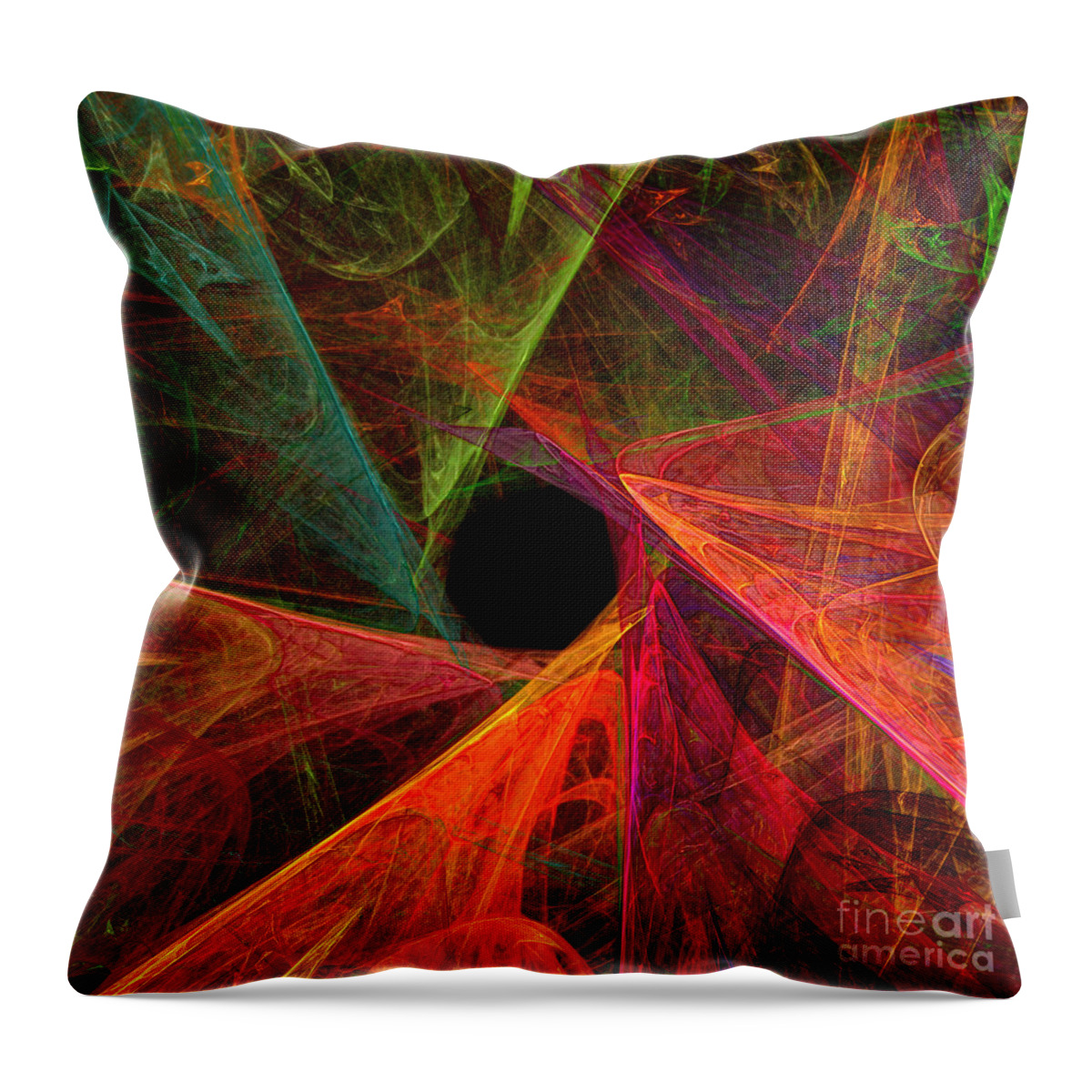 3d Throw Pillow featuring the digital art Wide Eye Color Delight Square by Andee Design