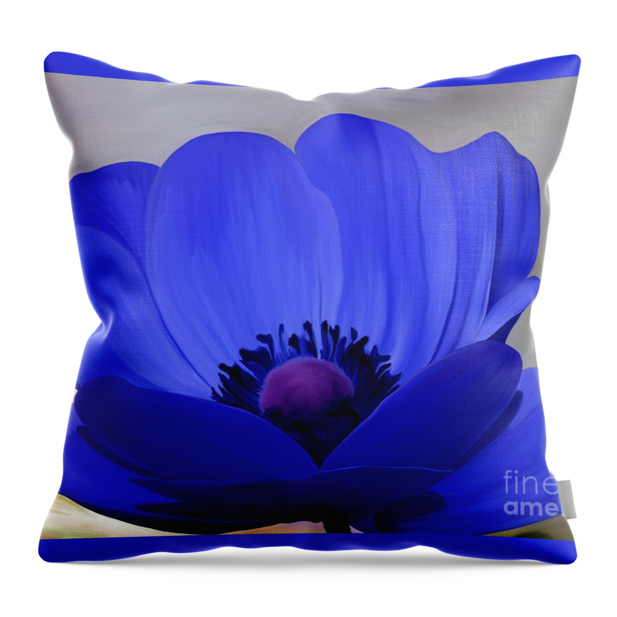 Flower Painting Throw Pillow featuring the painting Windflower by Patricia Griffin Brett