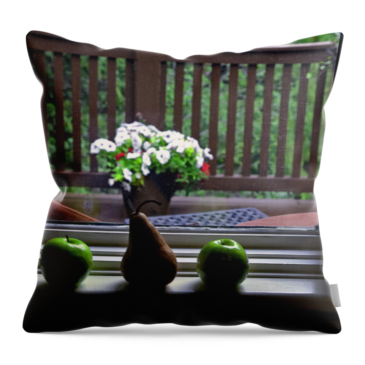 Still Life Throw Pillow featuring the photograph Window Sill 4 by Madeline Ellis