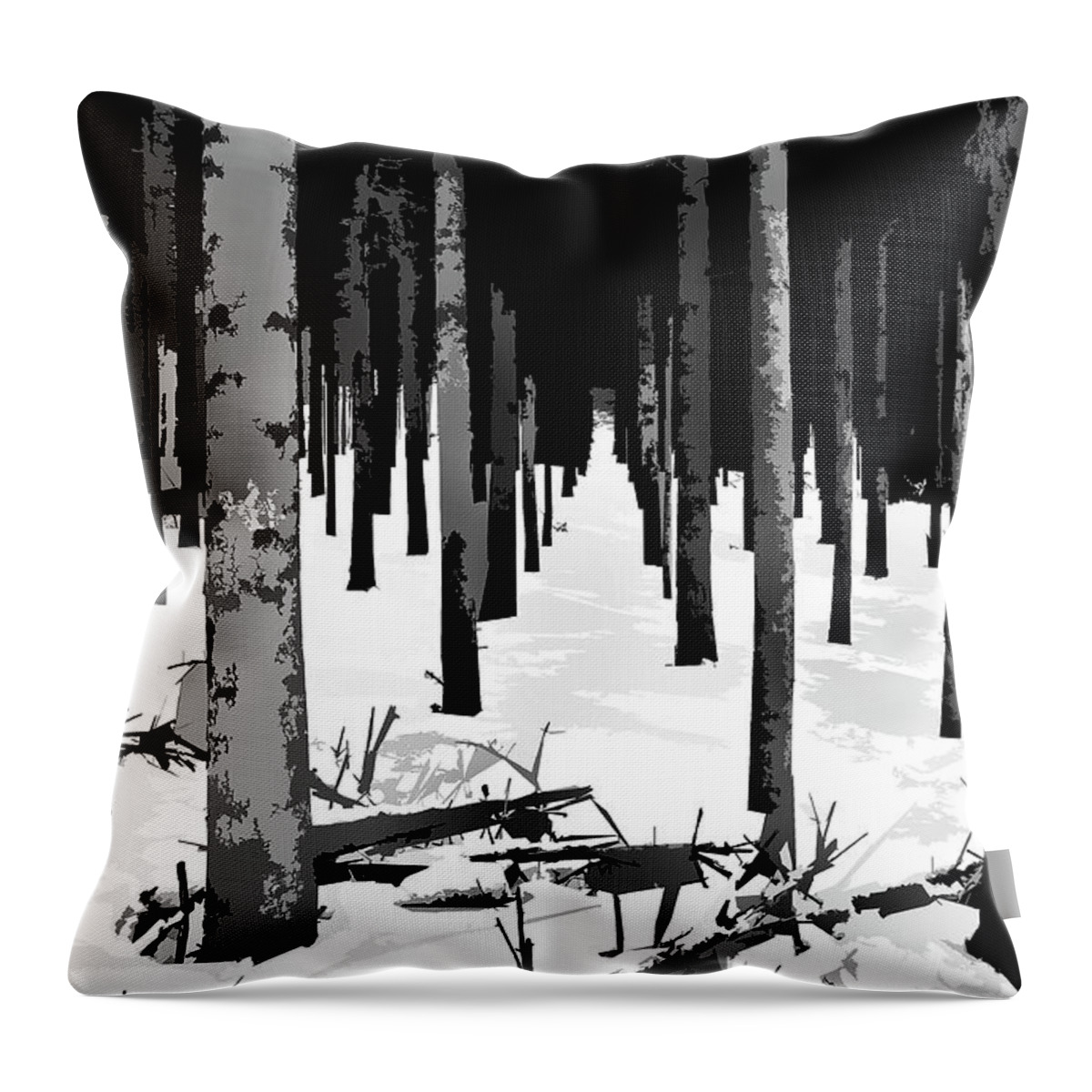 Forest In Winter Throw Pillow featuring the photograph Winter Wooded Part 2 by Burney Lieberman