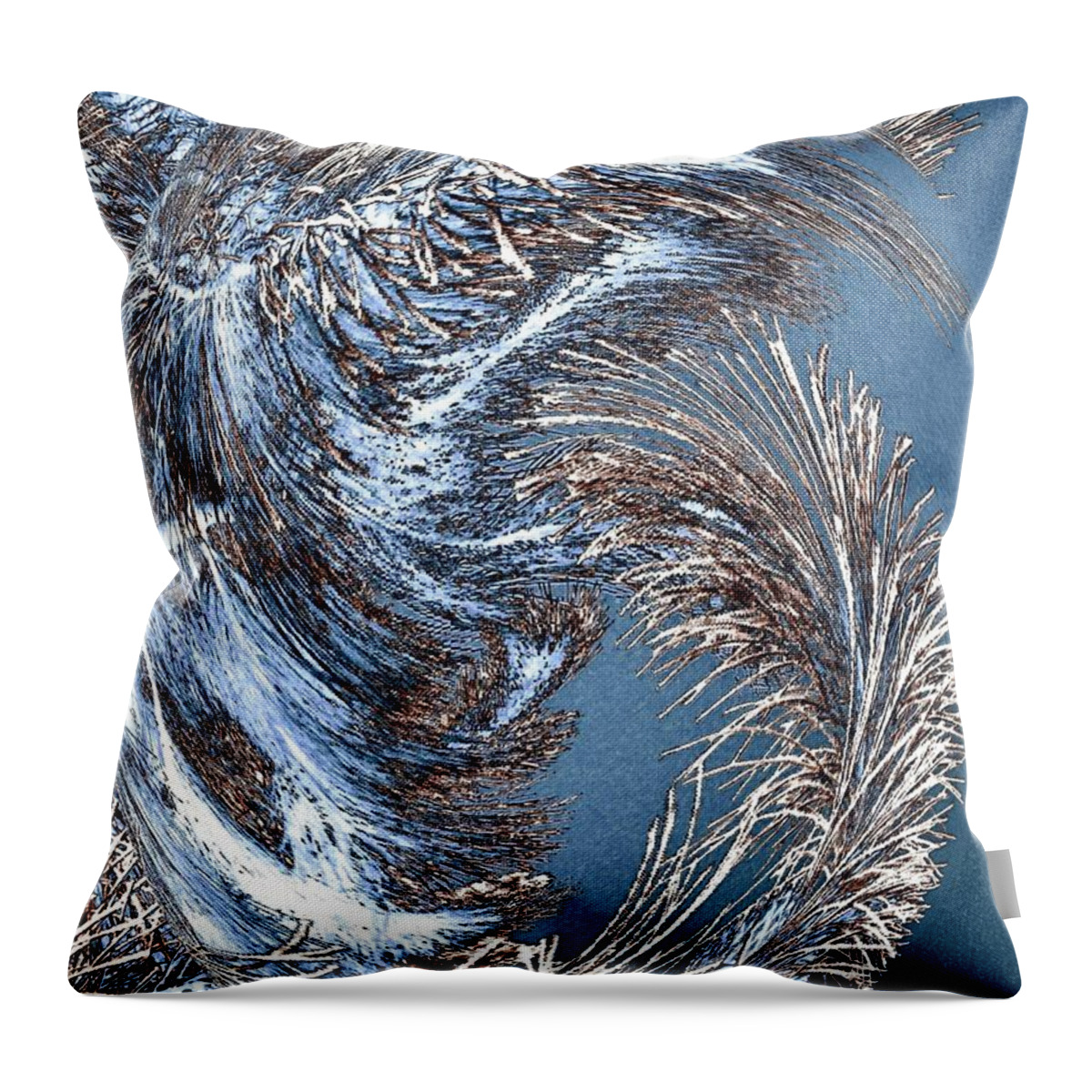 Wintry Pine Needles Throw Pillow featuring the digital art Wintry Pine Needles by Will Borden