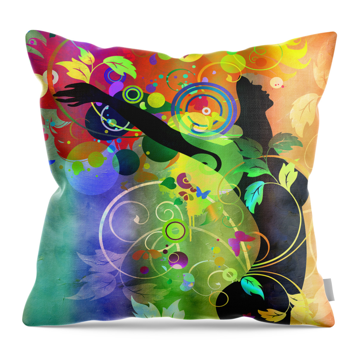 Amaze Throw Pillow featuring the mixed media Wondrous 2 by Angelina Tamez