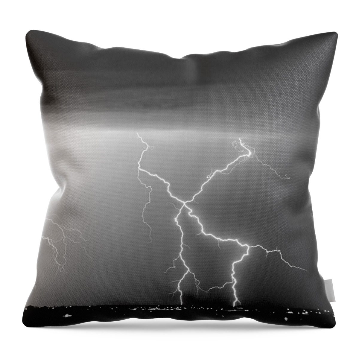 City Throw Pillow featuring the photograph X In The Sky in Black and White by James BO Insogna