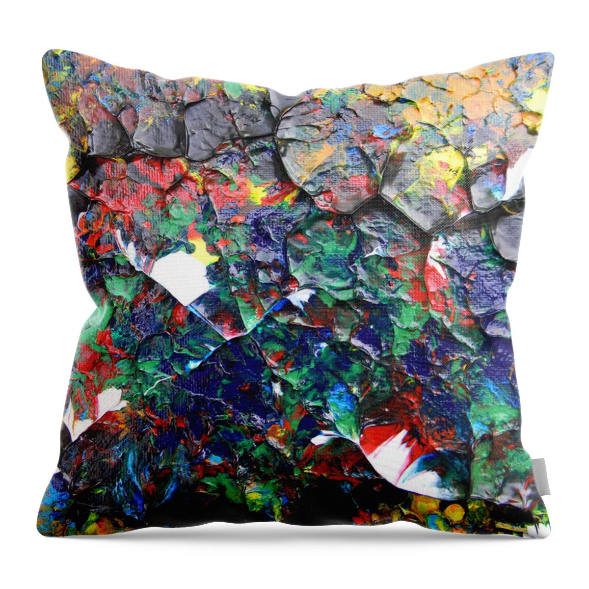 Abstract Art Throw Pillow featuring the painting X O 1 by Marwan George Khoury
