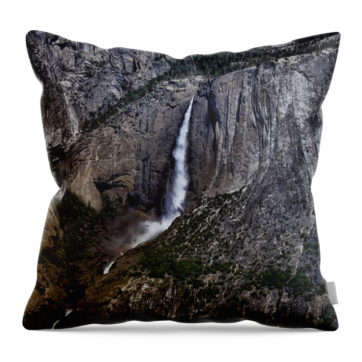 Landscape Throw Pillow featuring the photograph Yosemite Falls by Ellen Heaverlo