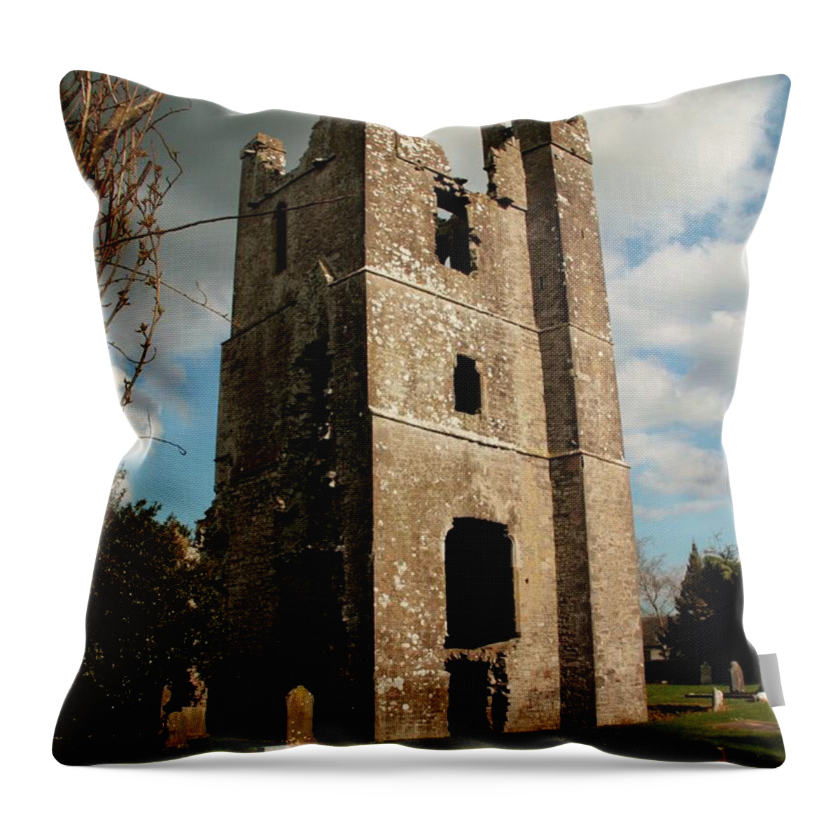 Historic Landscapes Throw Pillow featuring the photograph Church in Duleek. by Martina Fagan