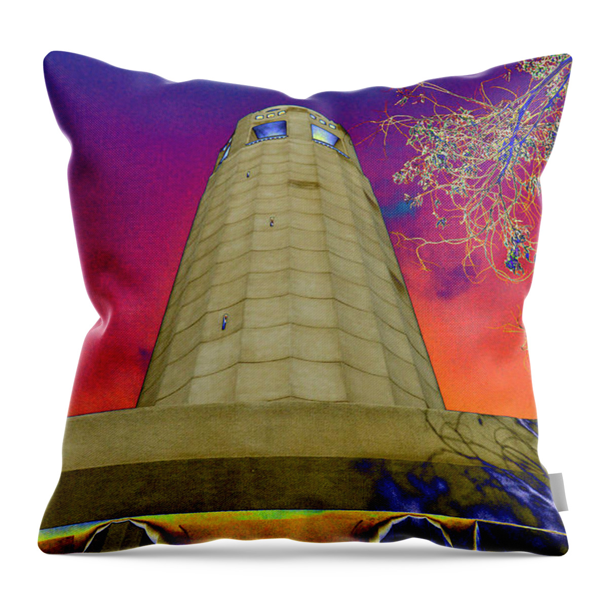Tower Throw Pillow featuring the photograph Coit Tower by Tom Kelly