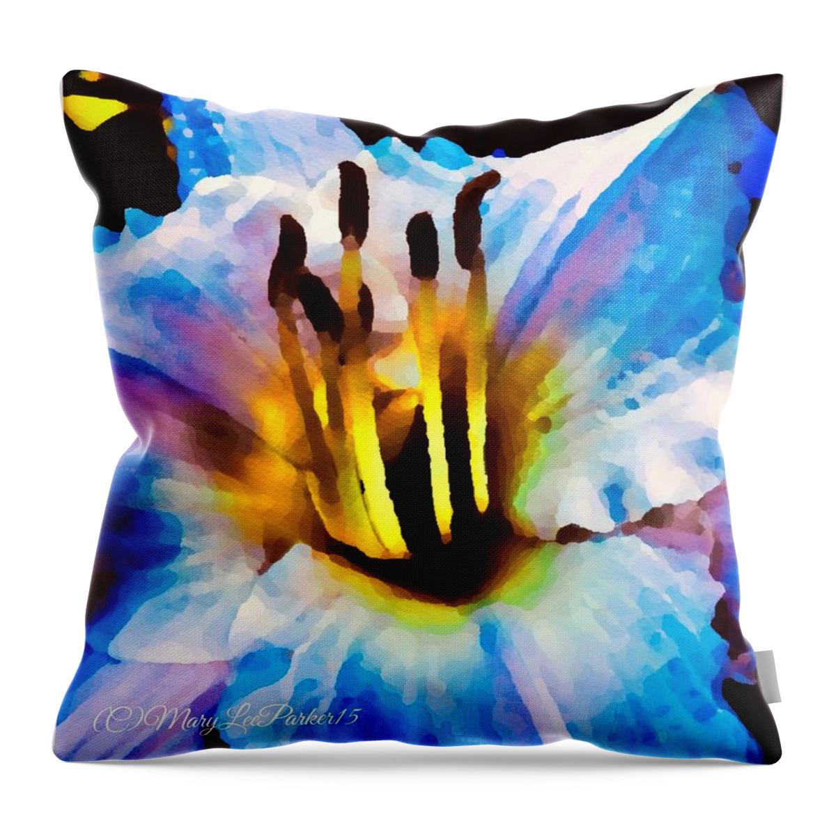 Painting Throw Pillow featuring the painting Midnight by MaryLee Parker