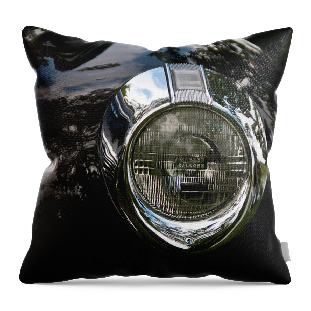 Antique Car Throw Pillow featuring the photograph One Eye 13128 by Guy Whiteley