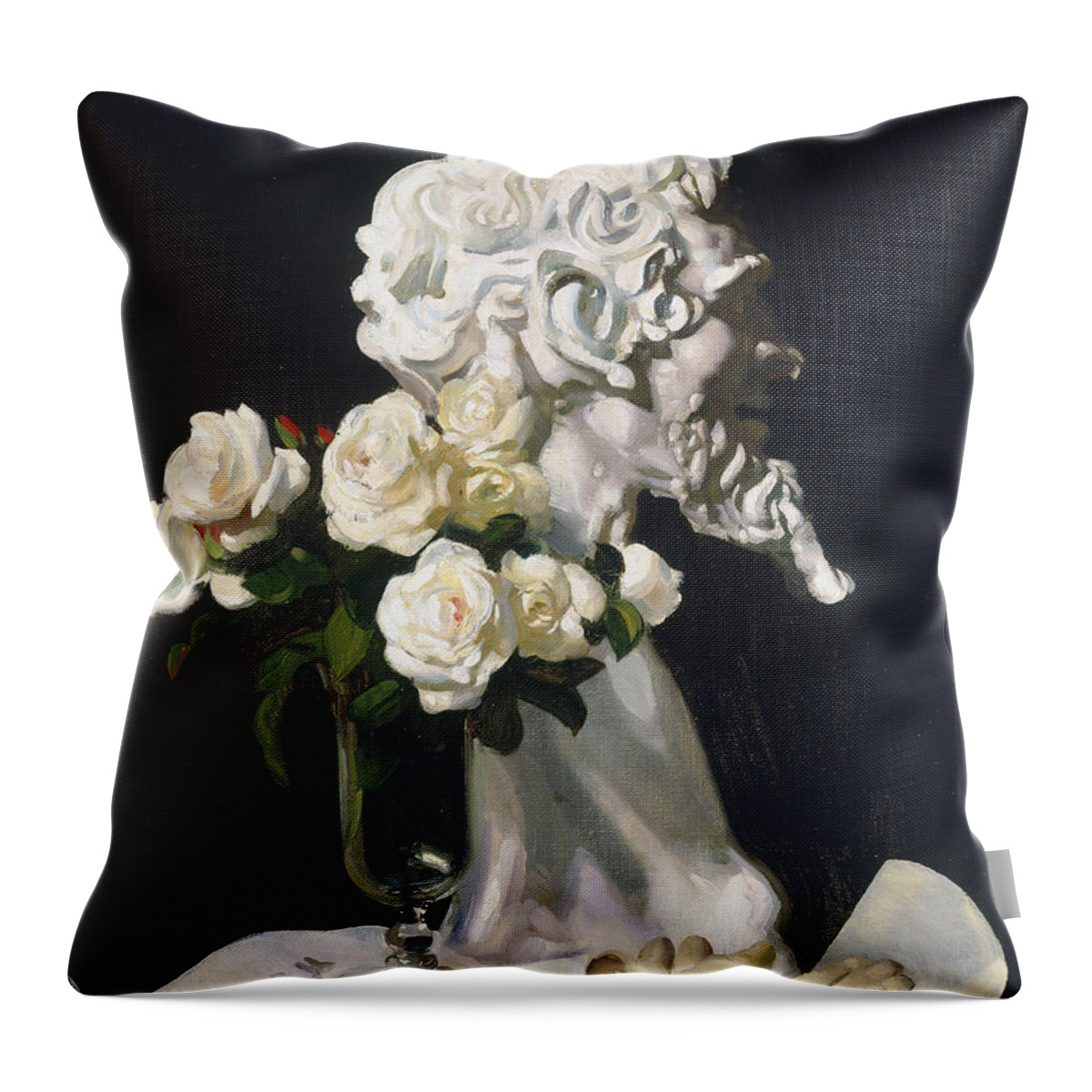 George W Lambert Throw Pillow featuring the painting Pan is dead by Celestial Images