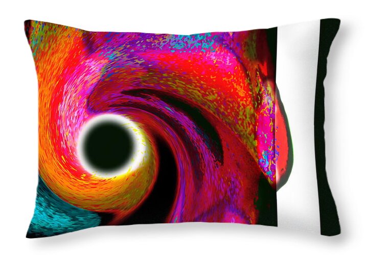 Stripe And Spiral Throw Pillow featuring the digital art Stripe and spiral by Priscilla Batzell Expressionist Art Studio Gallery