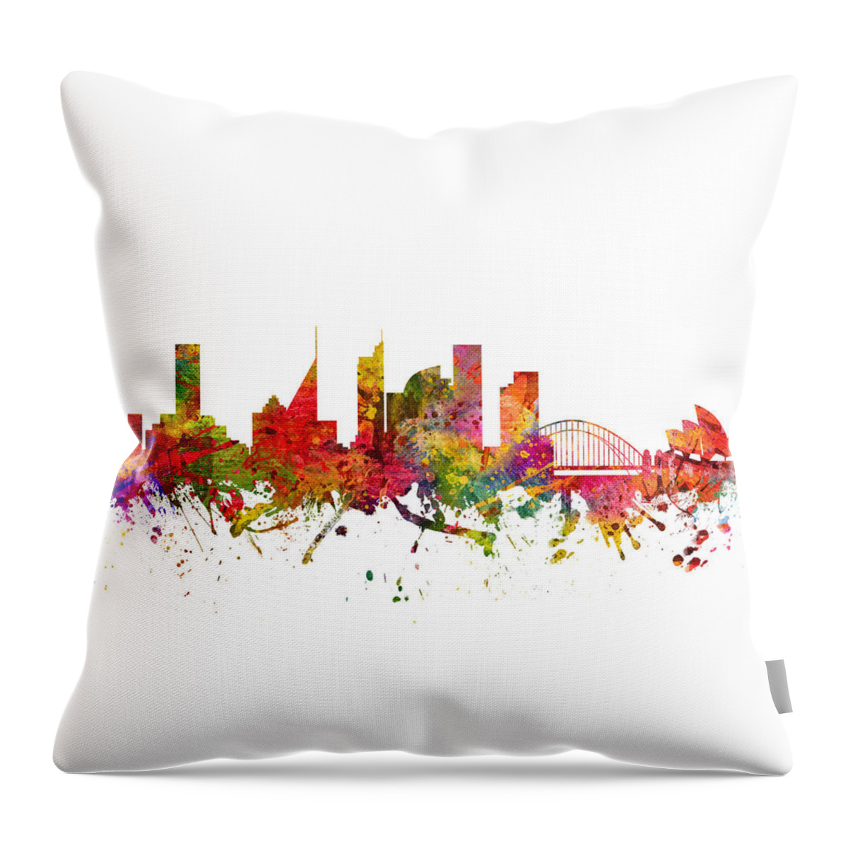 Sydney Throw Pillow featuring the drawing Sydney Australia Cityscape 08 by Aged Pixel