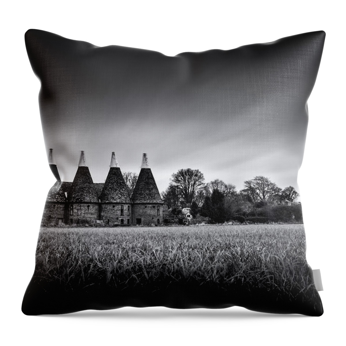  Kent Throw Pillow featuring the photograph The Oast Houses by Ian Hufton