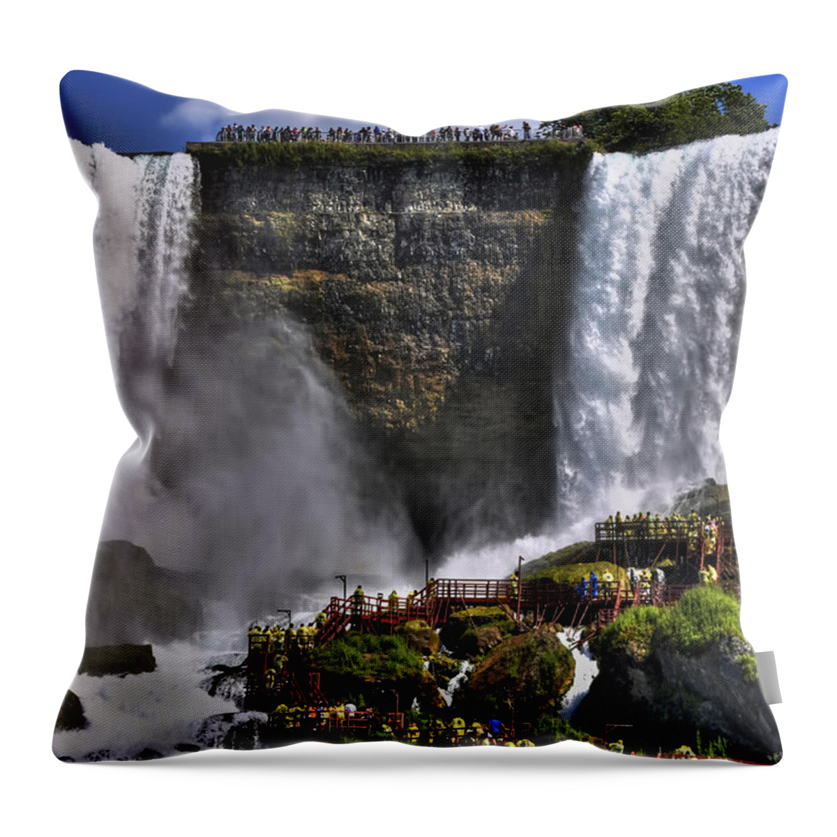 Buffalo Throw Pillow featuring the photograph 011 Niagara Falls 2016 by Michael Frank Jr