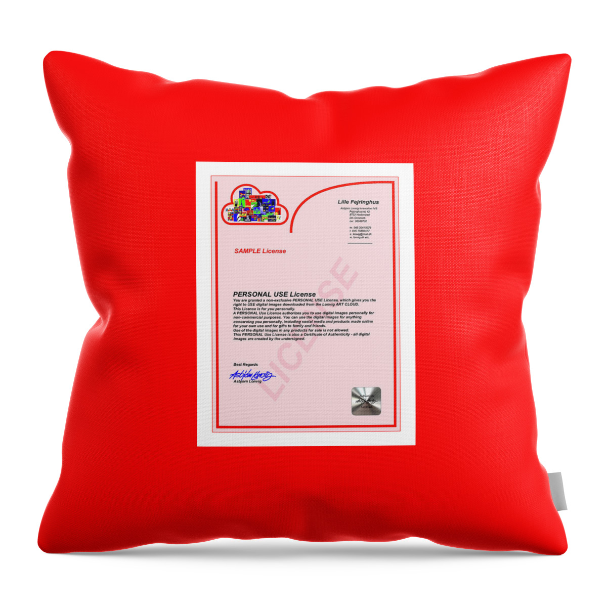  Throw Pillow featuring the mixed media 1000 images for download for PERSONAL Use #2 by Asbjorn Lonvig