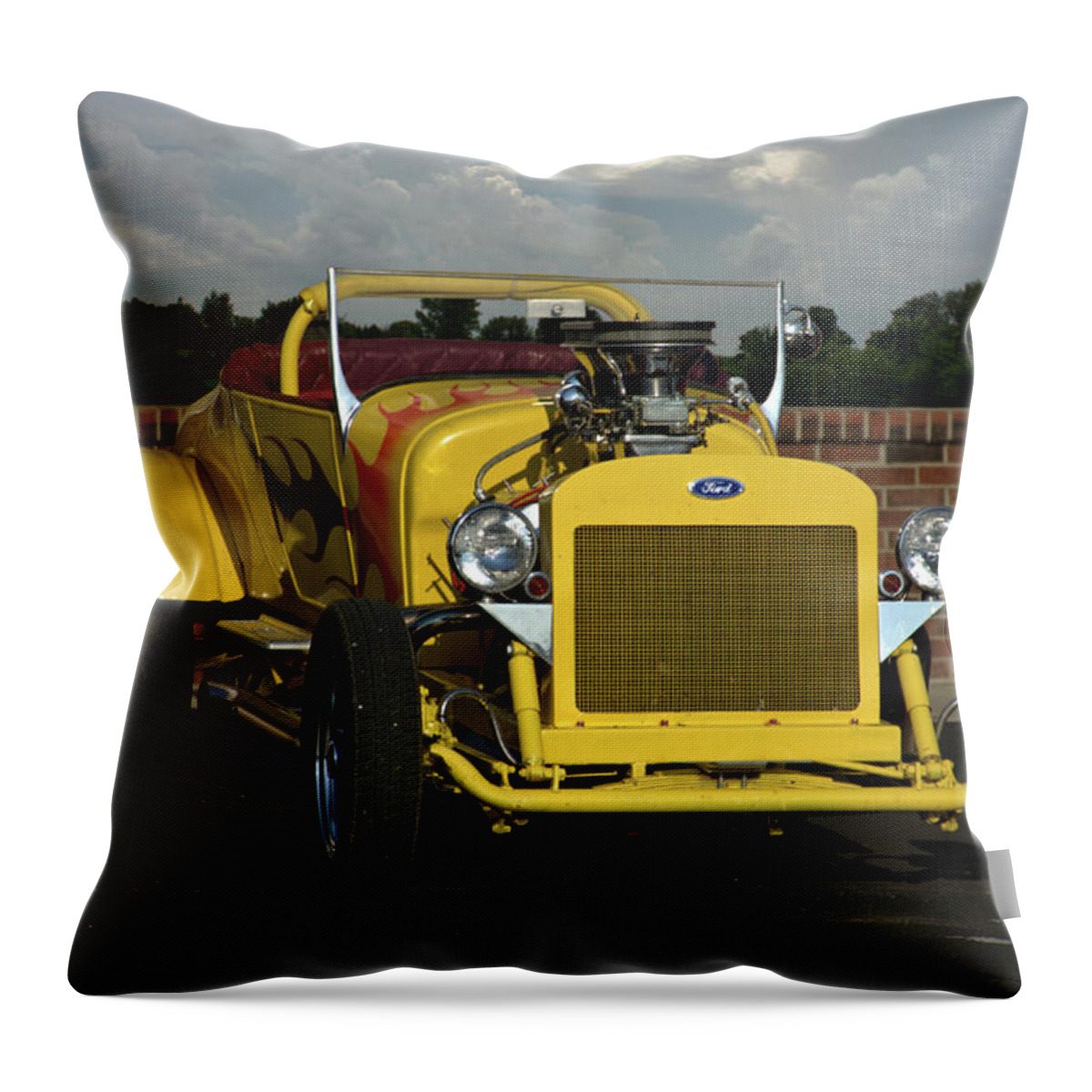 1928 Throw Pillow featuring the photograph 1928 Ford Bucket T Hot Rod by Tim McCullough
