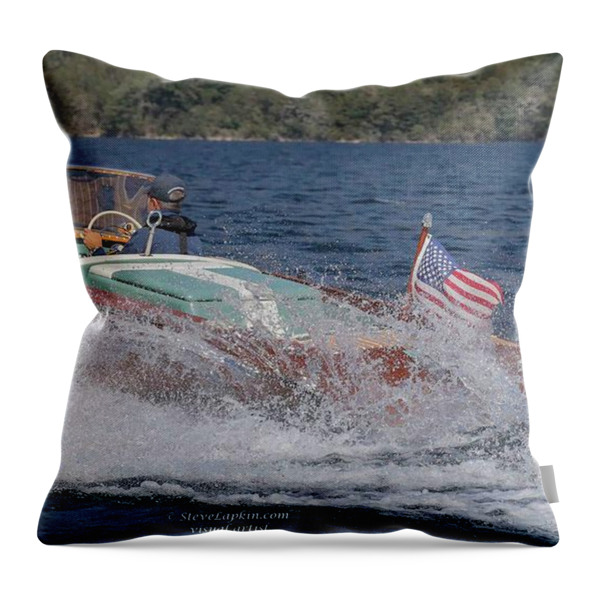 Boat Throw Pillow featuring the photograph Aquarama #12 by Steven Lapkin