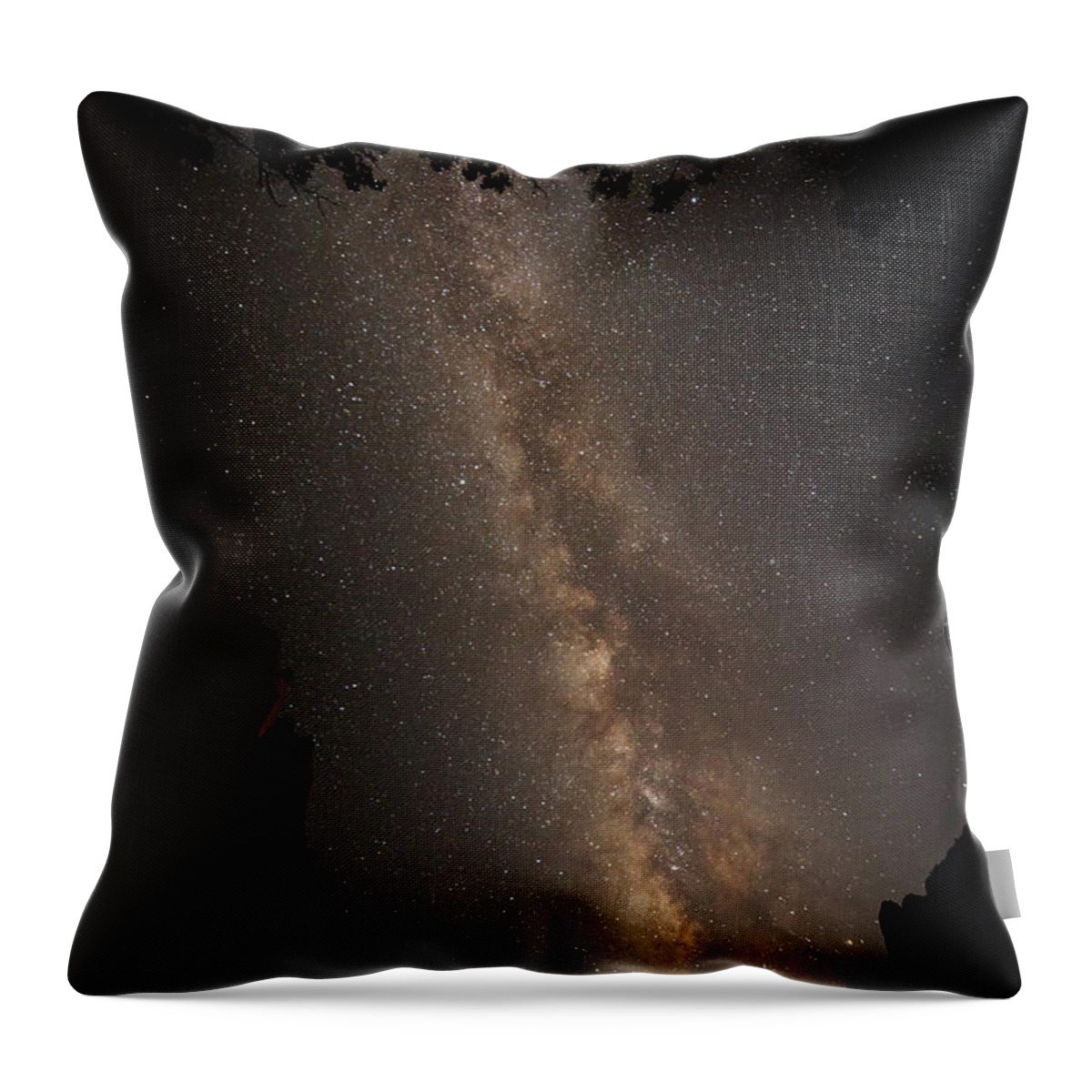 Milkyway Throw Pillow featuring the photograph A Dark Night In Zion Canyon #3 by David Watkins