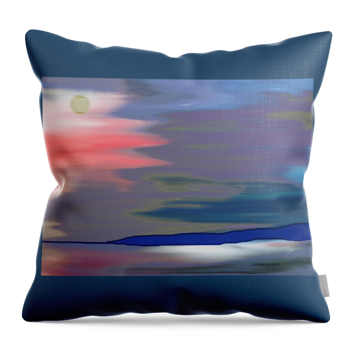 Abstract Throw Pillow featuring the painting A Quiet Evening #1 by Lenore Senior