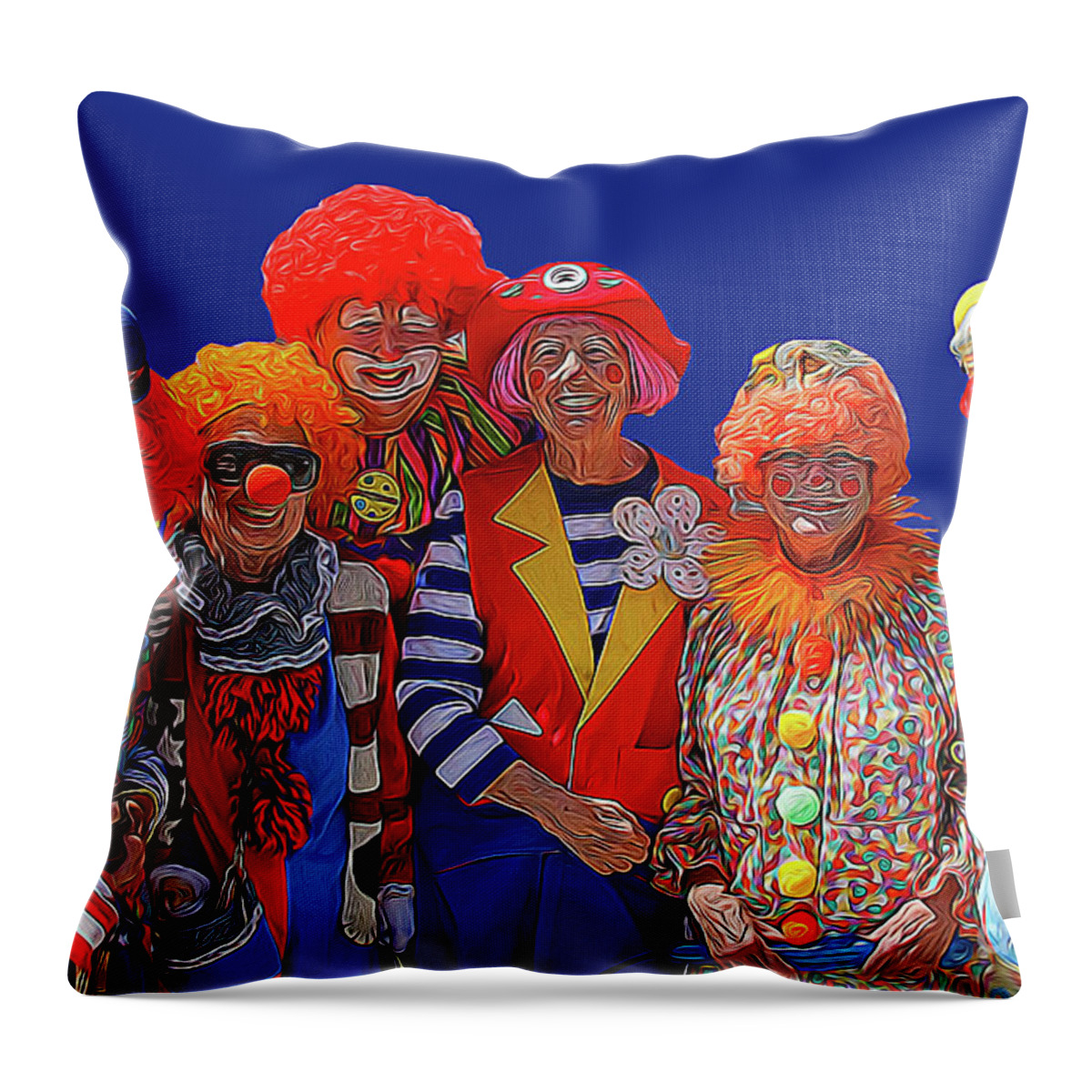 Clowns Throw Pillow featuring the photograph A39 #2 by Tom Griffithe