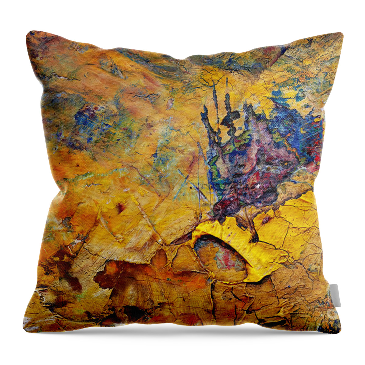 Abstract Throw Pillow featuring the painting Abstract Composition #1 by Michal Boubin